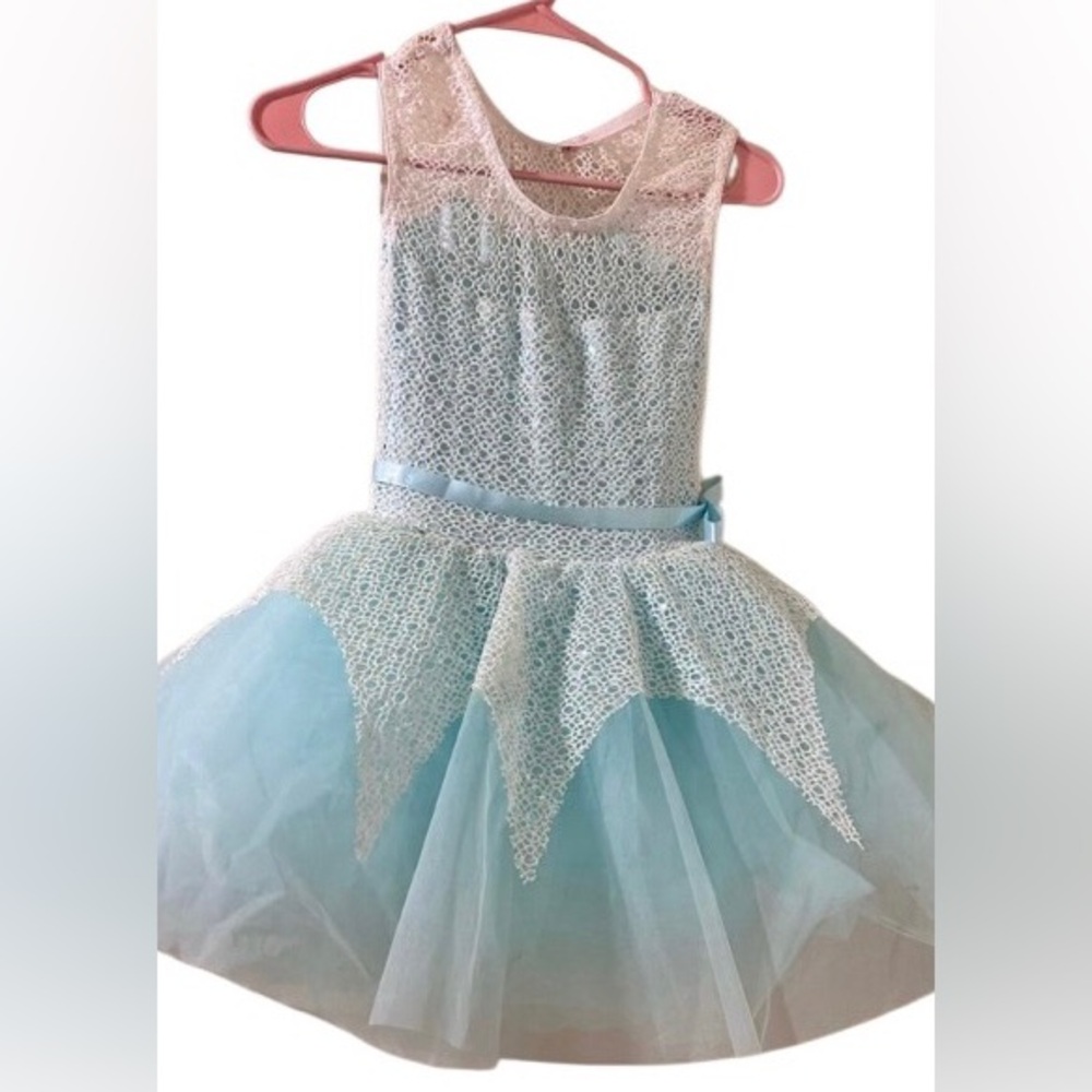 Charming Kids Lace Dance Costume in Blue